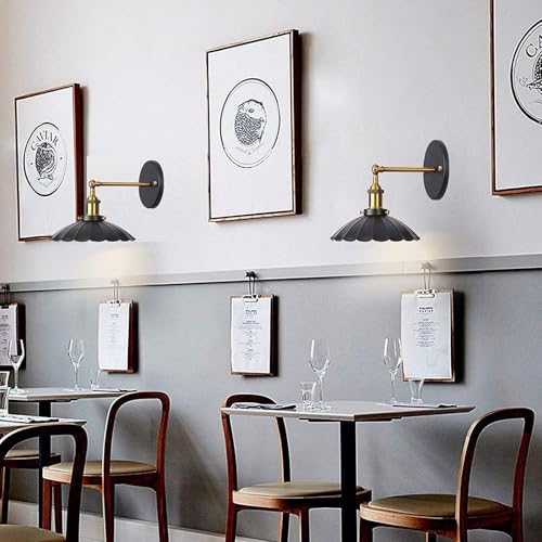 Black Umbrella Shade Wall Sconce
