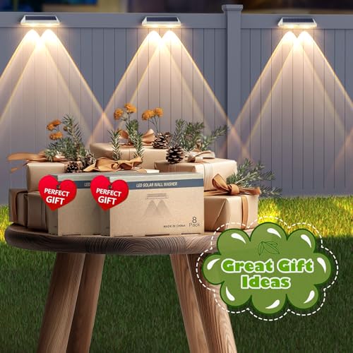 Solar Fence Lights Outdoor (8 Count)
