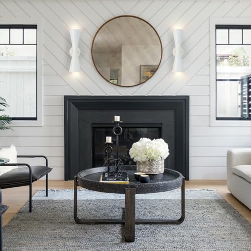 Modern Indoor Wall Sconces Set of 2 Up and Down White Wall Sconces Mid Century Indoor Wall Light Fixture Hardwired Wall Mounted Lamp for Living Room Bathroom Bedroom Hallway 13 Inch (2 Count)