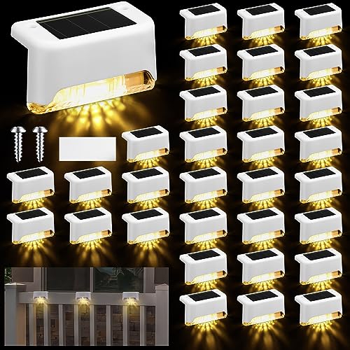 32 Pcs Solar Deck Step Lights Outdoor (32 Count)