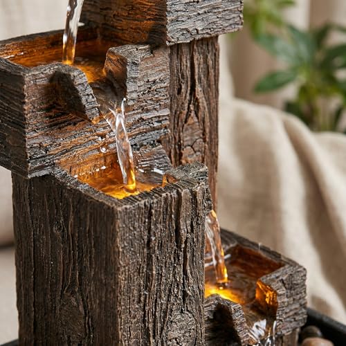 13 Inch Tabletop Water Fountain with LED Lights