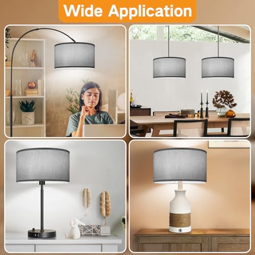 Grey Large Drum Lamp Shades for Floor Lamps