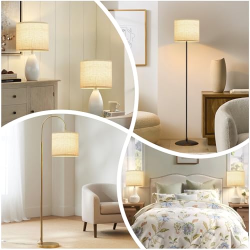 Beige Linen Small Drum Lampshade