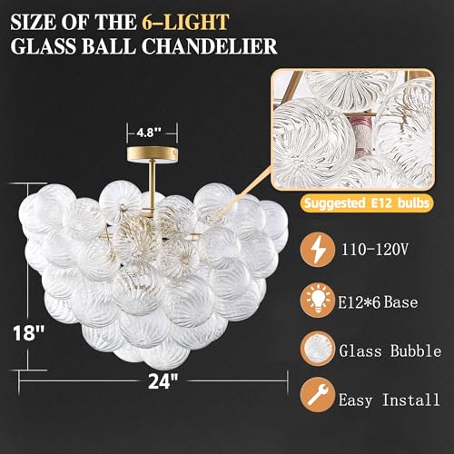 Nordic Bubble Ball Glass Ceiling Light
