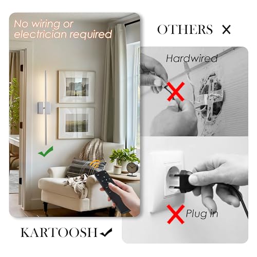 Rechargeable Wall Sconces Battery Operated Set of 2 (2 Count)