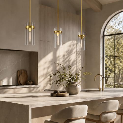 6 Inch Brass Pendant Lights Kitchen Island 2 Pc