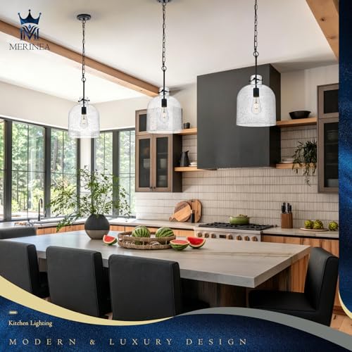 Black Seeded Glass Pendant Light
