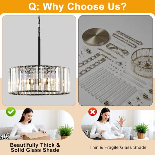15" Modern Crystal Chandelier for Dining Room