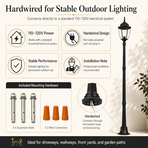 84.6" Outdoor Lamp Post Light