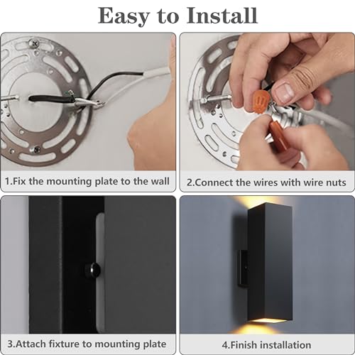 Dusk to Dawn Outdoor Wall Lights Modern Sconce (2 Count)