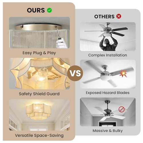 Boho Ceiling Fans with Lights (2Cotton)