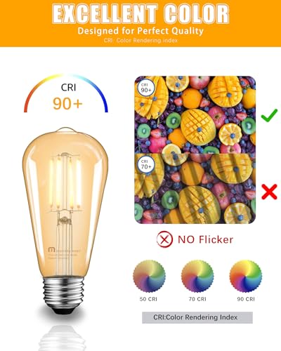 Dimmable Vintage E26 LED Light Bulb (16 Count)
