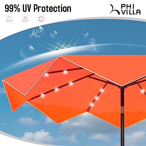 9ft Outdoor Patio Umbrellas with 24 pcs LED Solar Lights