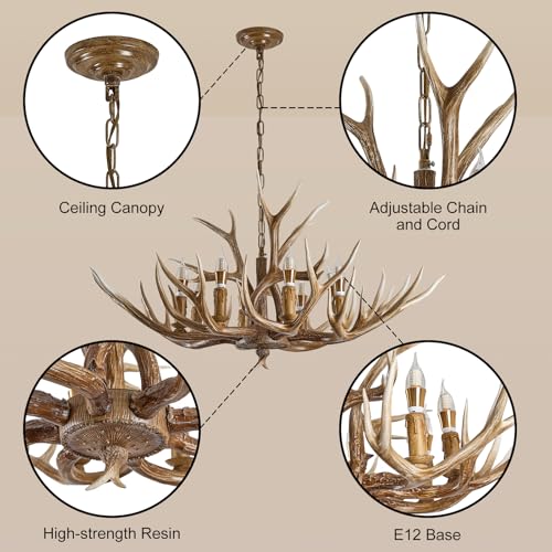 Antlers Chandelier 8 Light
