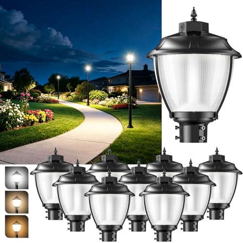 10Pack 100W LED Post Top Light Dusk to Dawn Photocell 12.6 inch Post Lights
