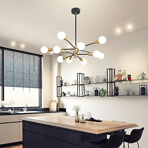 Chandeliers for Dining Room Black Gold 10