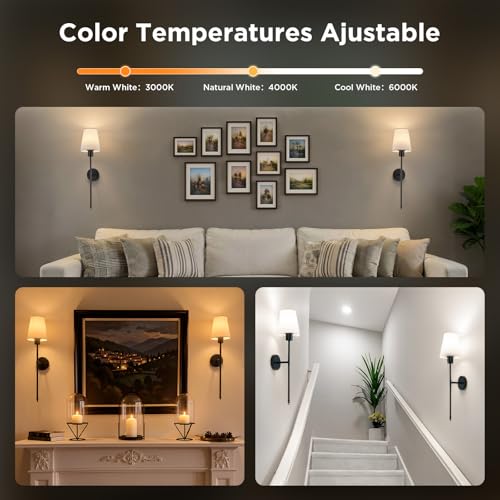 Battery Operated Wall Sconces Set of 2 (2 Count)