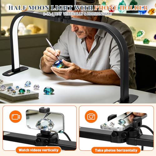 Half Moon Nail Light for Desk with Soldering Clips & Phone Holder (5 Count)