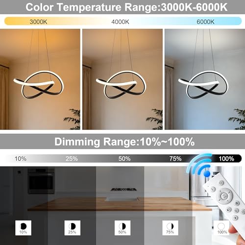 Modern Chandelier with Remote