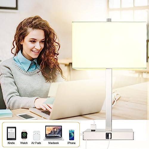 21" Touch Bedside lamps with 2 USB & AC Outlets