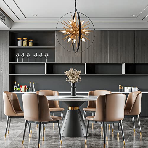 23.2" Black Gold Globe Sputnik Chandelier
