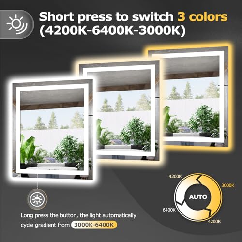 36"X30" LED Bathroom Mirror with Lights