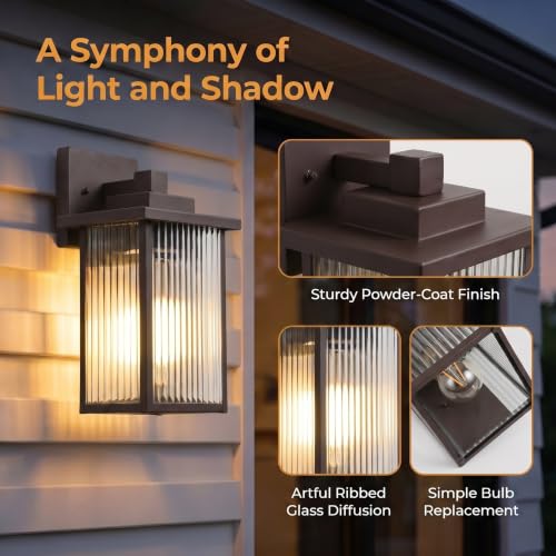 13" Oil Rubbed Bronze Outdoor Wall Light