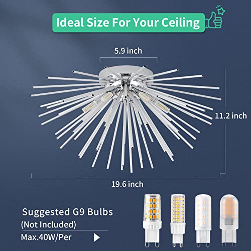 Sputnik Flush Mount Ceiling Light Fixture