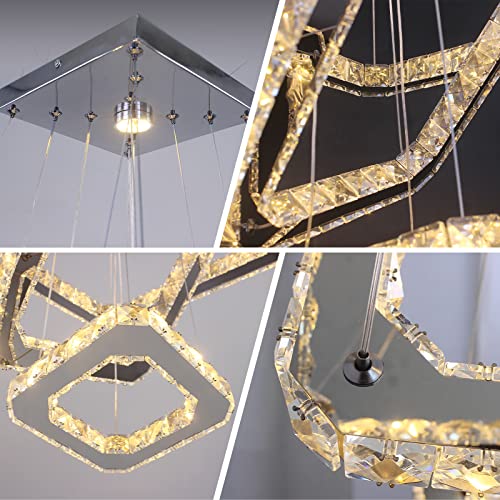 Modern Crystal Chandeliers LED Square Chandelier Pendant Lights Chandelier Pendant Light 8