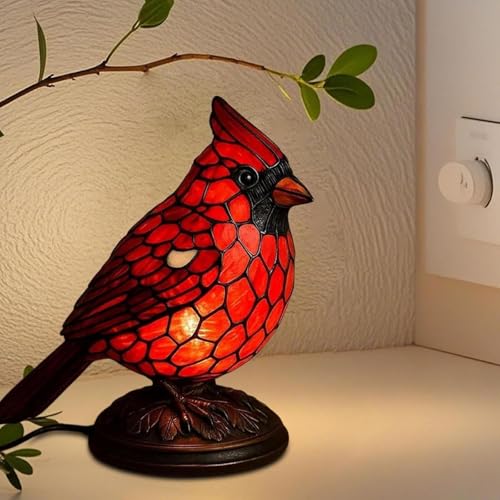 Cardinal Lamp Stained Glass
