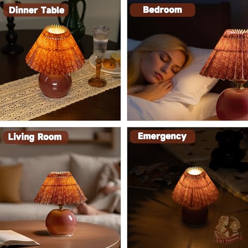 Pleated Cordless Table Lamp