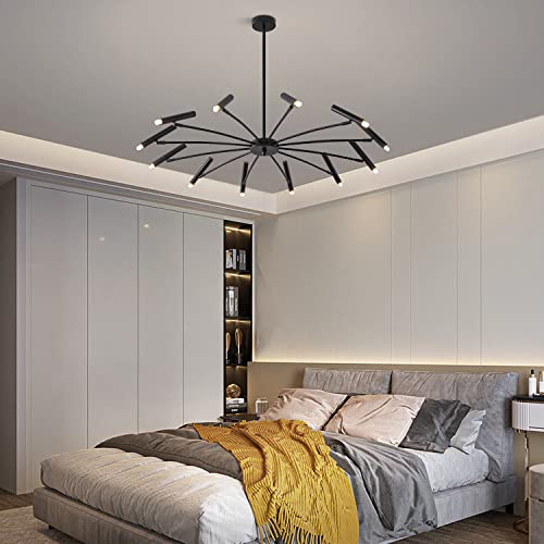 Lighting Modern Black Sputnik Chandelier Mid Century Vintage 12