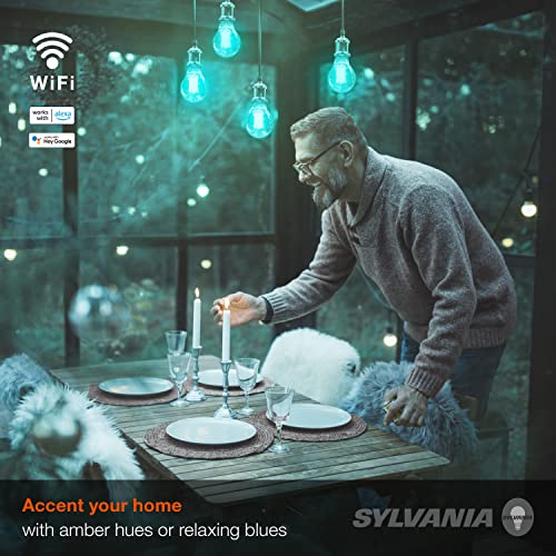 Sylvania WiFi LED Smart A19 RGBW Color and Amber Finish Filament Light Bulb