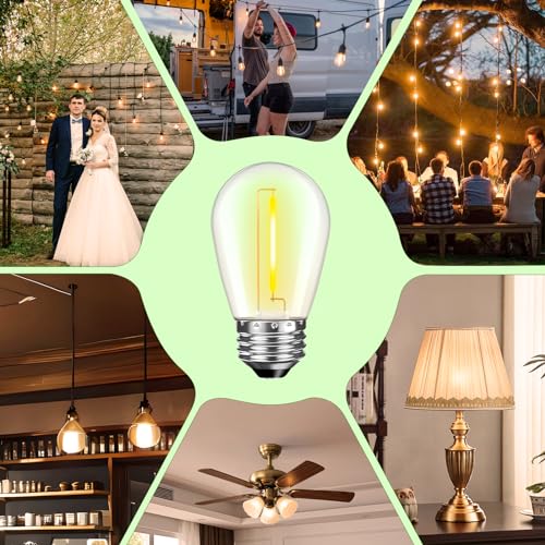 LED S14 Replacement Light Bulbs for Outdoor String Lights