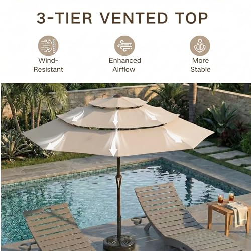 10ft 3 Tier Patio Umbrella
