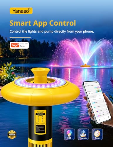 Pond Fountain Aerator with RGB Lights