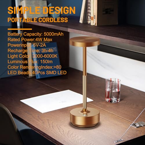 LED Cordless Table Lamp Rechargeable (2 Count)