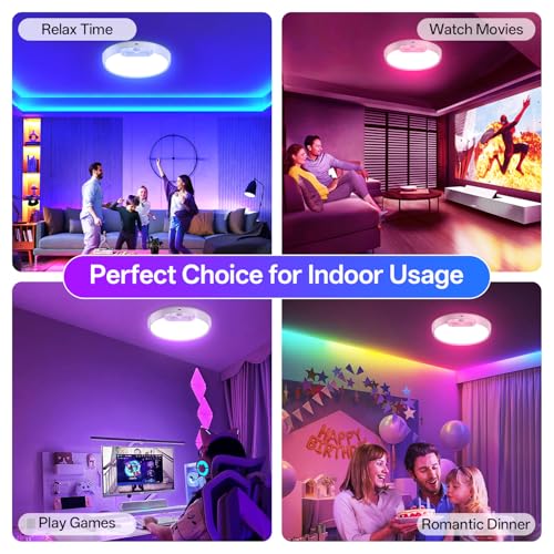 RGB Rechargeable Shower Motion Sensor Ceiling Light with Remote