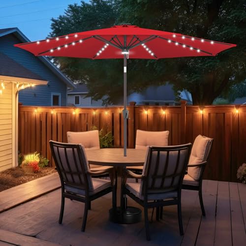 Solar Patio Umbrella with Centre Light