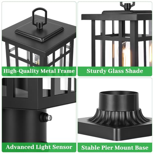 Dusk to Dawn Outdoor Post Light with Pier Mount Base