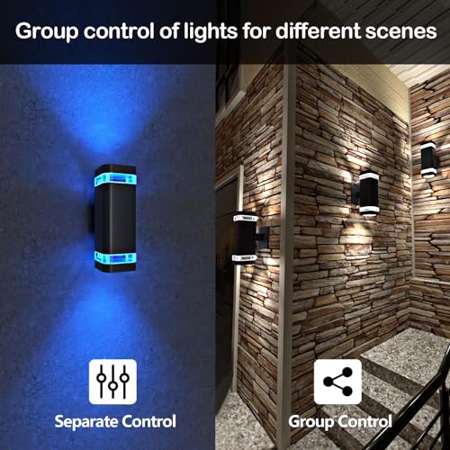Smart RGB Outdoor Wall Lights (2 Count)