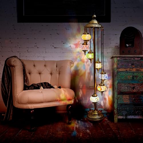 Turkish Lamp Moroccan Floor Lamp Handmade Globe Living Floor Lighting Bohemia Standing Lighting for Decorative Home Designs