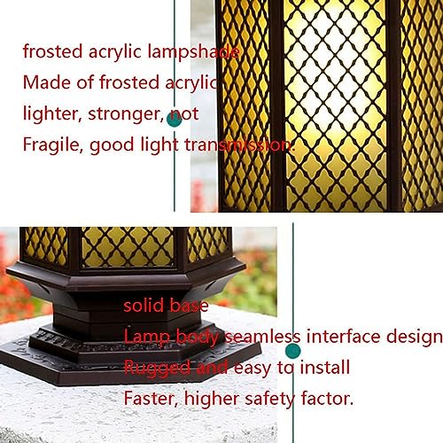 Waterproof Ip54 Post Light Fixture Vintage Outdoor Pillar Light Lawn Lamp Street Light Post Cap Light for Villaswalled Gardens Square Fence Outdoor Column Lamp