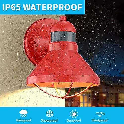 Motion Sensor Outdoor LED Wall Sconce Dusk to Dawn Exterior Barn Lighting