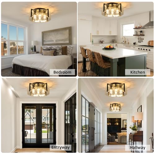 Black Semi Flush Mount Ceiling Light Fixture