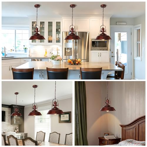 14" Farmhouse Copper Pendant Light for Kitchen Island