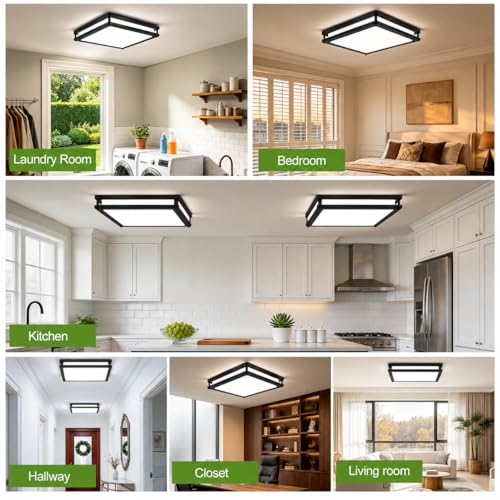 13in 36W Black Dimmable LED Ceiling Lights (Black / 1 Pack)
