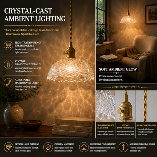Hanging Lamp 9.8 Inch Pendant Lights Kitchen Island Braided Cord Hanging Pendant Light Flower Lampshade Vintage Hanging Lamp Farmhouse Living Room Bedroom