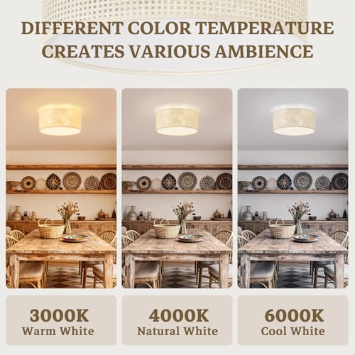 13Inch Boho Semi Flush Mount Ceiling Light