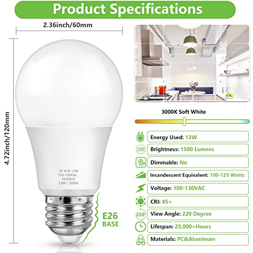 A19 LED Light Bulbs (4 Count)
